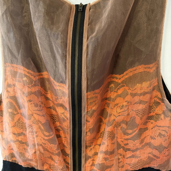 Lili Wang for Lili's Closet Organza Lace Dress Evening Cocktail Party Sz 10 - Picture 5 of 10